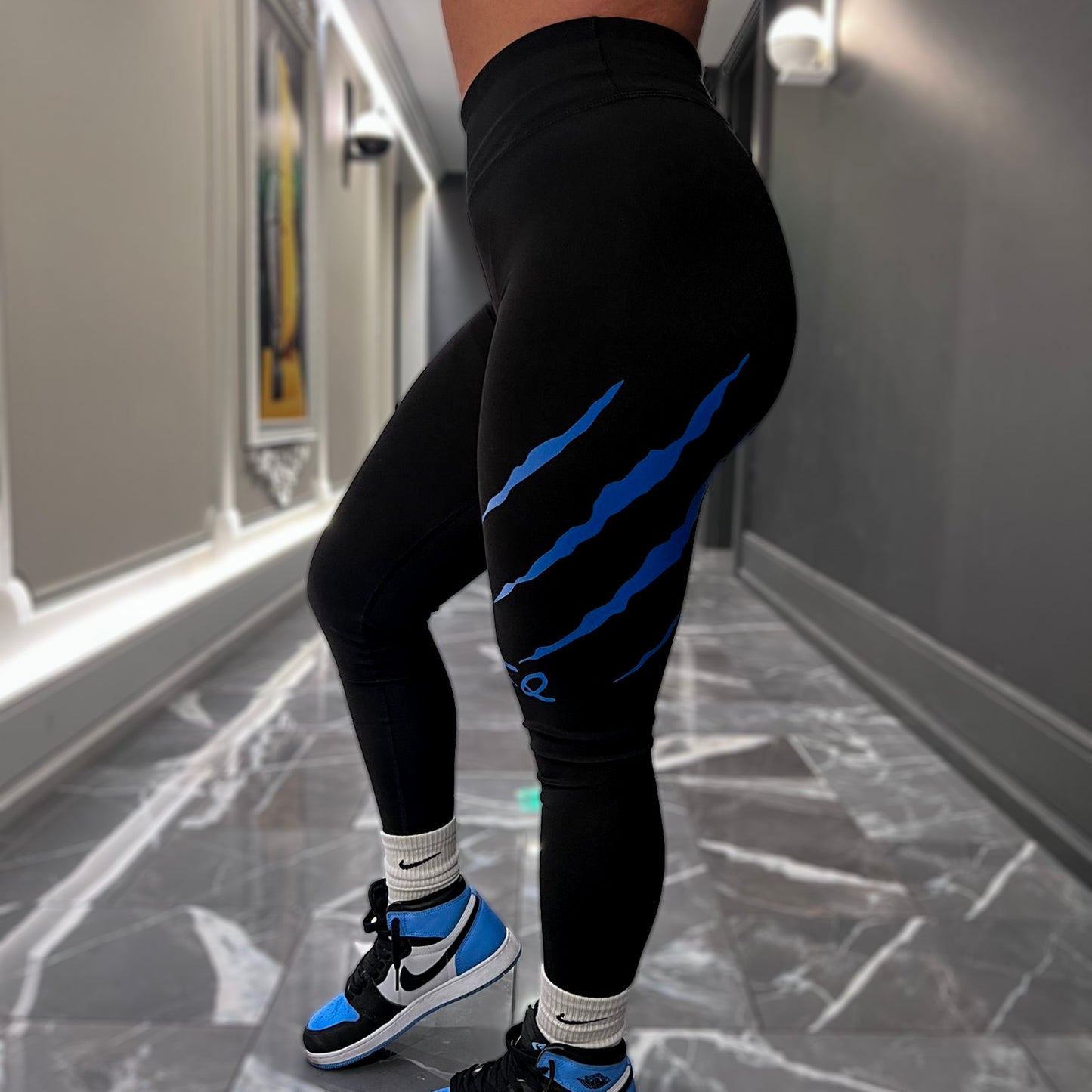 Women's B2B Blue on Black Leggings