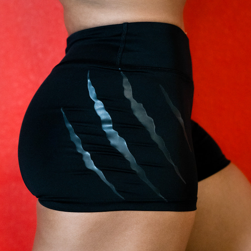 Women's Black on Black Claw Shorts