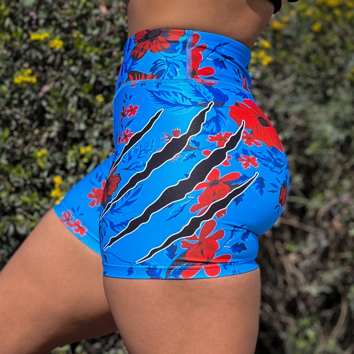 Women's Red/Blue Flower Shorts