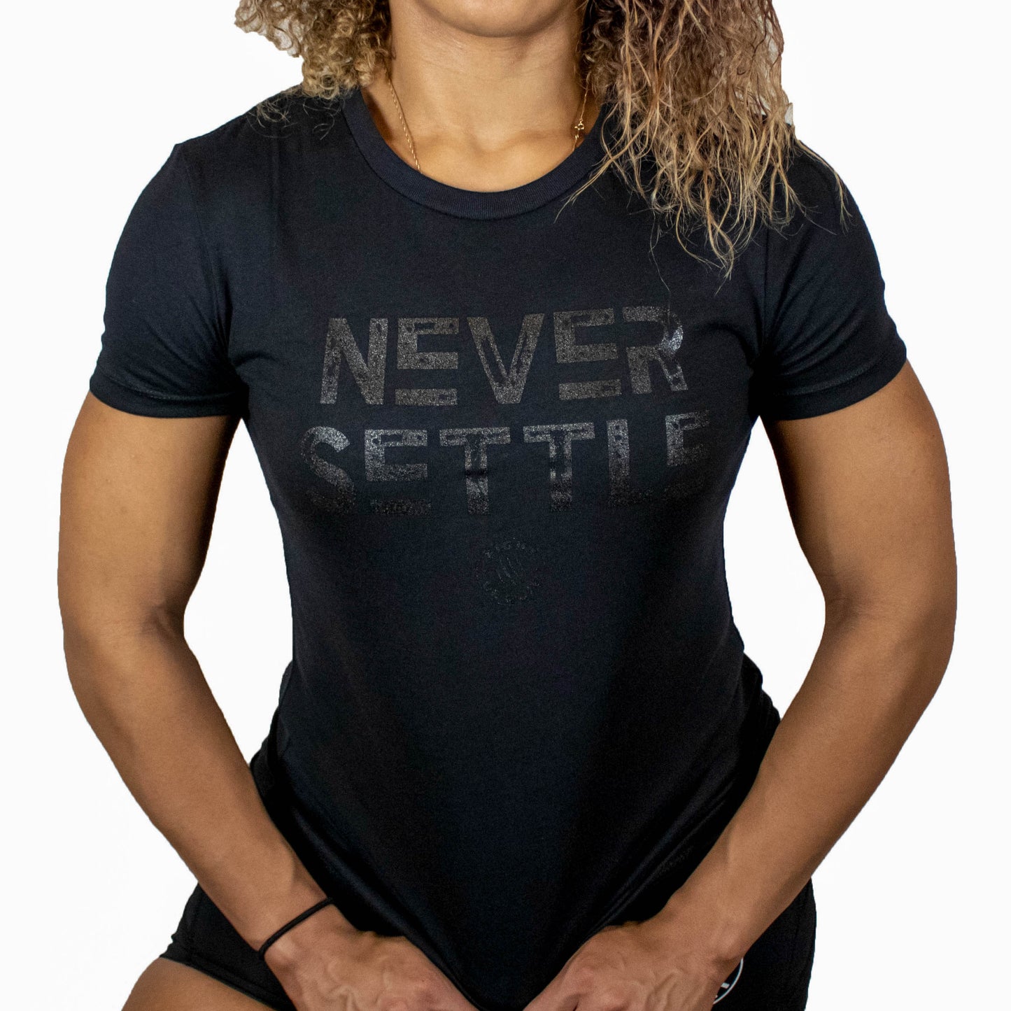 Women's Black Never Settle Tee