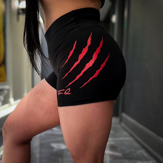 Women's B2B Red on Black Shorts