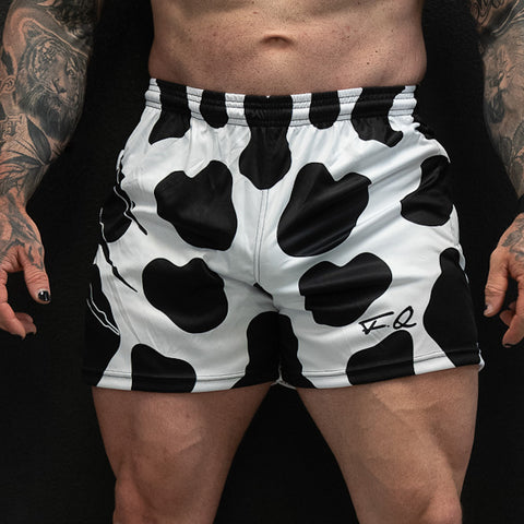 Men's Cow Print Shorts (Pockets)