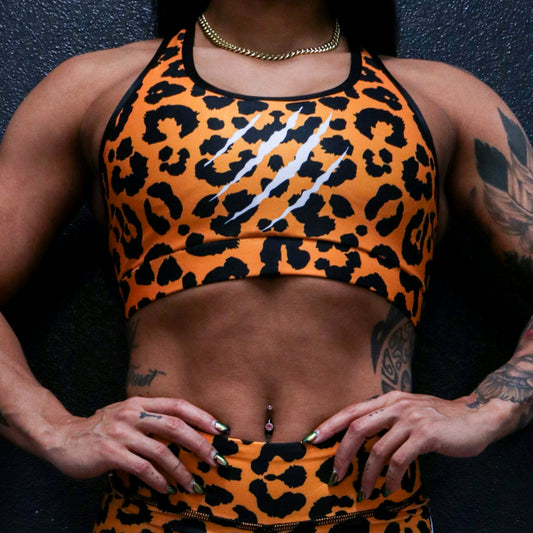 Orange Leopard Sports Bra