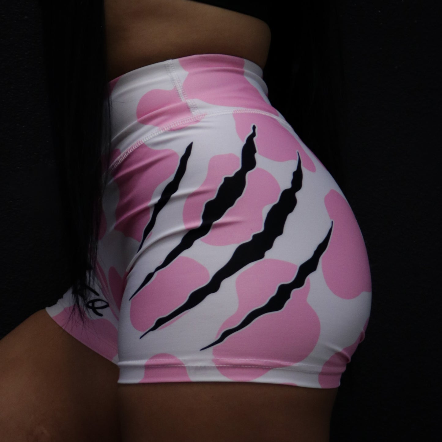 Women's Pink Cow Print Shorts