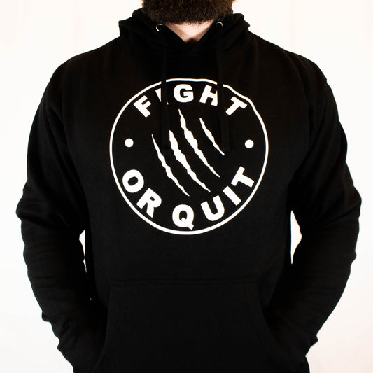 FQ White on Black Logo Hoodie