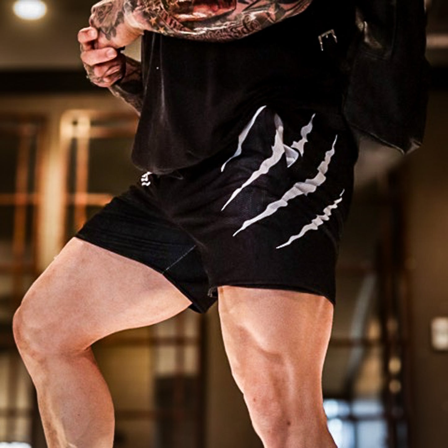 Men's MESH Black FQ & Claw Shorts (Pockets)