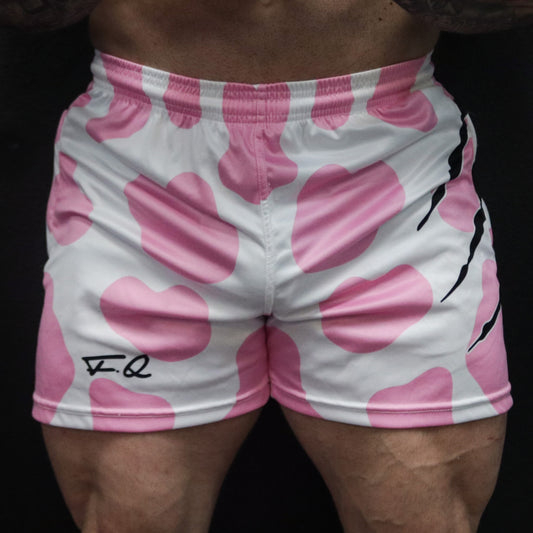 Men's  Pink Cow Print Shorts (Pockets)
