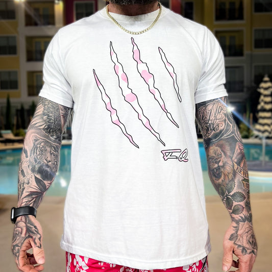 Pink/White Cow Claw Tee