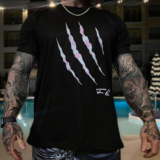 Pink/Black Cow Claw Tee