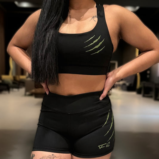 B2B Green on Black Sports Bra