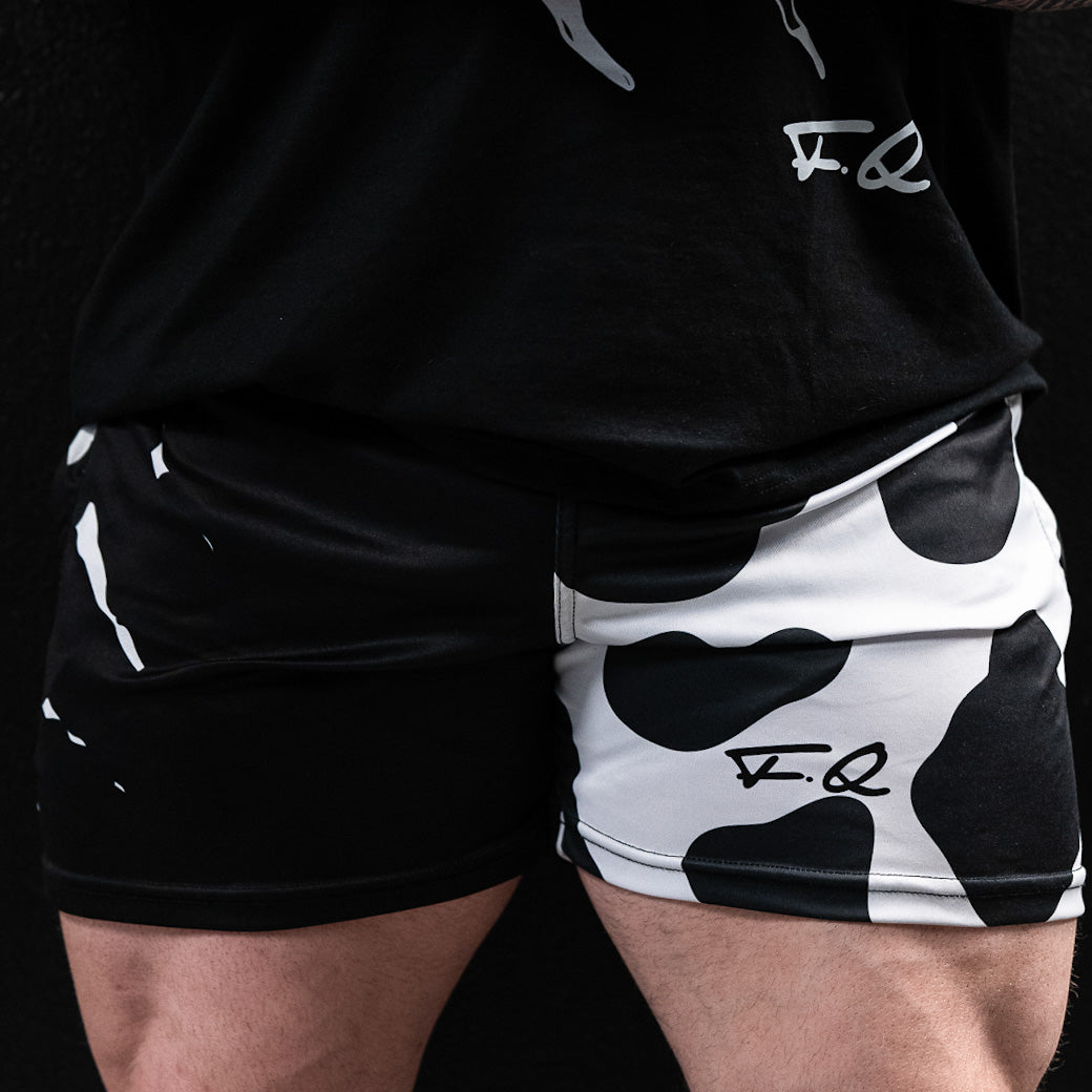 Men's Half Cow Print Shorts (Pockets)