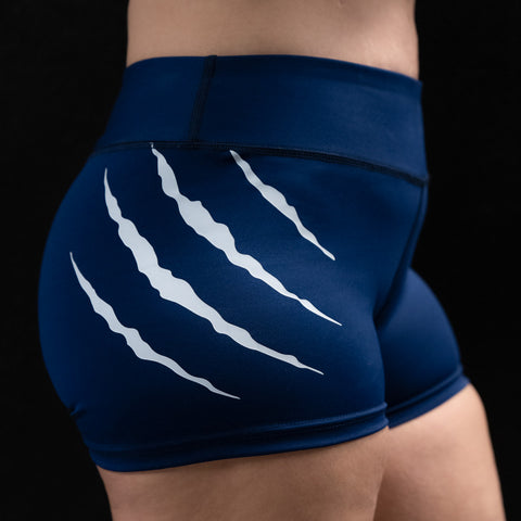 Women's Solid Blue Claw Shorts