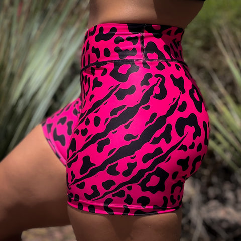 Women's Pink Leopard Shorts