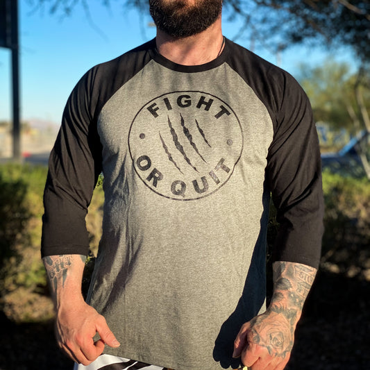 3/4 Gray & Black Logo Tee (Unisex)