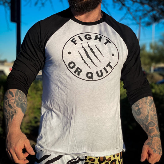 3/4 White & Black Logo Tee (Unisex)