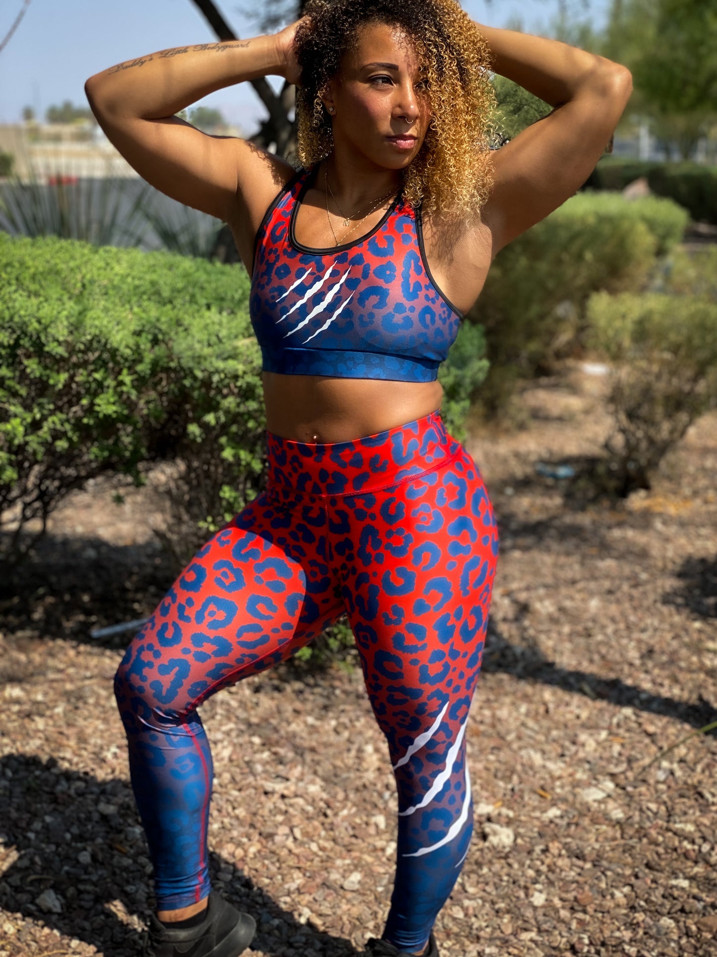 Red to Blue Leopard Sports Bra