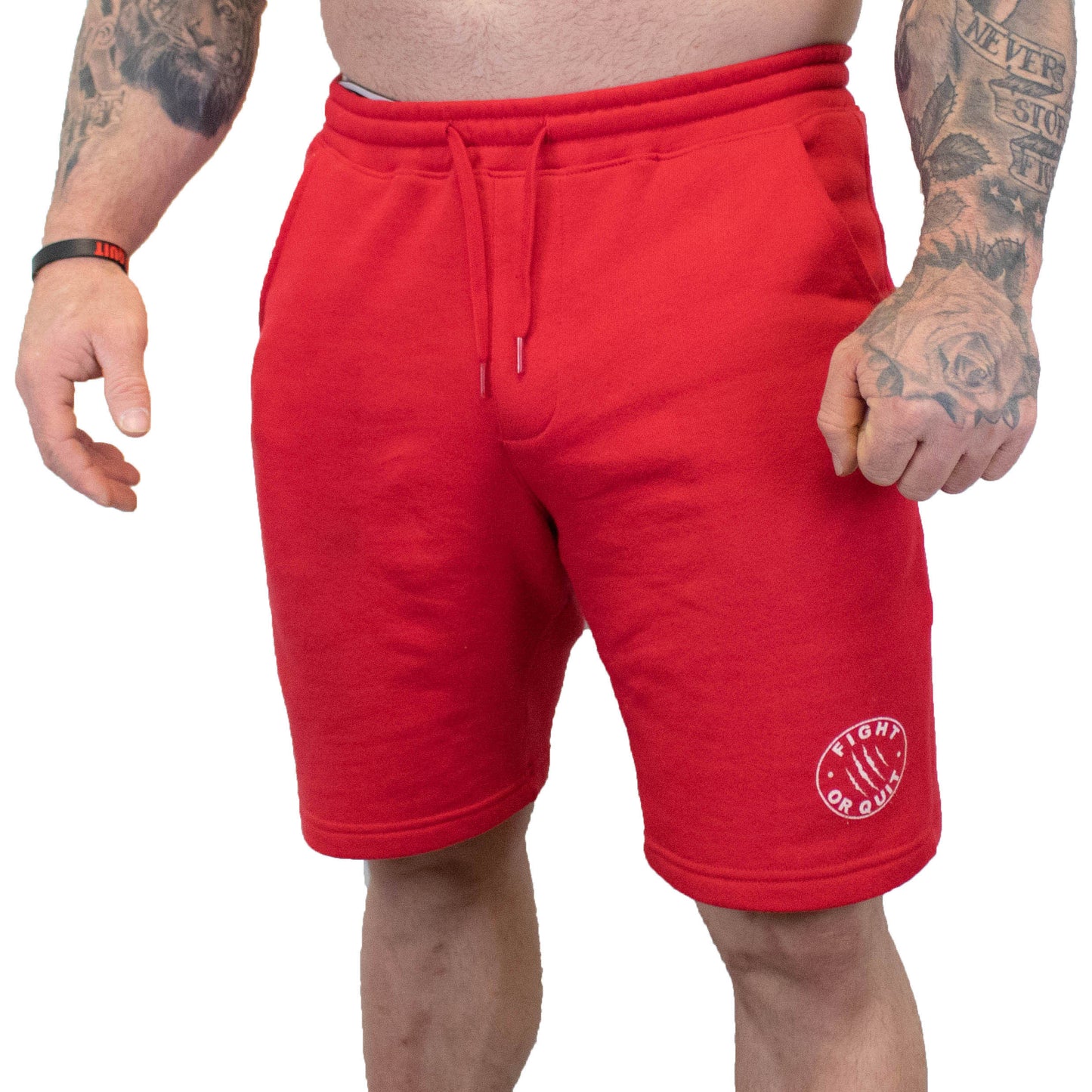 Men's Red Fleece Shorts