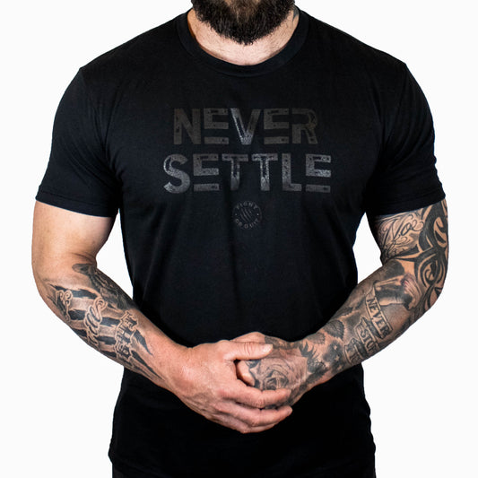 Men's Black Never Settle Tee