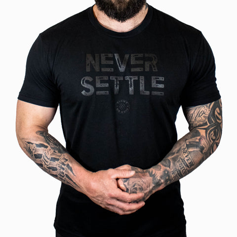 Men's Black Never Settle Tee